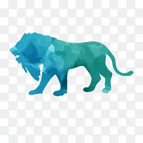 彩色野生狮子剪影素材-空若网 彩色野生狮子剪影素材-空若网