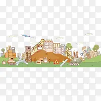 卡通工厂插画背景素材-空若网 卡通工厂插画背景素材-空若网
