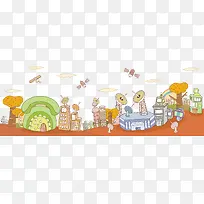 卡通电话插画背景素材-空若网 卡通电话插画背景素材-空若网