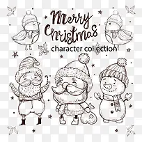 矢量圣诞节素描插画-空若网 矢量圣诞节素描插画-空若网