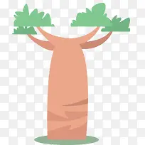 对称的矢量扁平风格面包树-空若网 对称的矢量扁平风格面包树-空若网