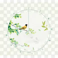 免抠卡通春季树枝上的鸟-空若网 免抠卡通春季树枝上的鸟-空若网