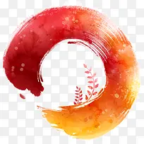 中国风水墨橙色叶子-空若网 中国风水墨橙色叶子-空若网