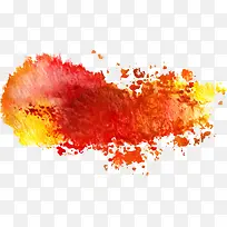 卡通橙色水彩墨迹-空若网 卡通橙色水彩墨迹-空若网