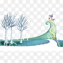 手绘矢量小山卡通可爱素材-空若网 手绘矢量小山卡通可爱素材-空若网