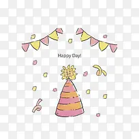 手绘风生日帽海报-空若网 手绘风生日帽海报-空若网