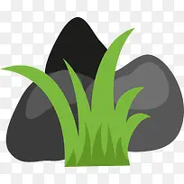 绿色小草黑色石头-空若网 绿色小草黑色石头-空若网
