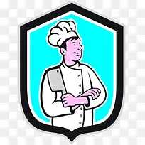 手拿刀厨师标志-空若网 手拿刀厨师标志-空若网