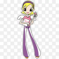 矢量手绘时尚女孩-空若网 矢量手绘时尚女孩-空若网