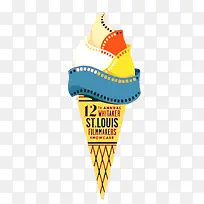 矢量胶片冰淇淋-空若网 矢量胶片冰淇淋-空若网