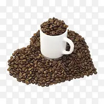 咖啡豆里的杯子-空若网 咖啡豆里的杯子-空若网