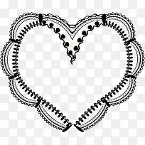 黑色蕾丝花边爱心-空若网 黑色蕾丝花边爱心-空若网