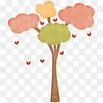 卡通彩色爱心树-空若网 卡通彩色爱心树-空若网