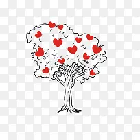 214情人节爱心树素材免抠-空若网 214情人节爱心树素材免抠-空若网