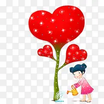 红色爱心树-空若网 红色爱心树-空若网