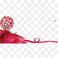 红色爱心树-空若网 红色爱心树-空若网