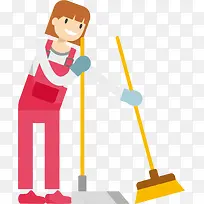 卡通人物打扫人物插画-空若网 卡通人物打扫人物插画-空若网