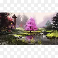 清新乡间城堡大树-空若网 清新乡间城堡大树-空若网