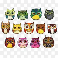 花纹猫头鹰插画-空若网 花纹猫头鹰插画-空若网