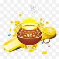 如意聚宝盆PNG矢量素材-空若网 如意聚宝盆PNG矢量素材-空若网