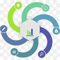 蓝色环形数据分析-空若网 蓝色环形数据分析-空若网