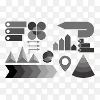 矢量创意黑白渐变金融数据图表-空若网 矢量创意黑白渐变金融数据图表-空若网