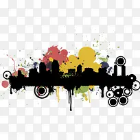 楼房剪影创意banner-空若网 楼房剪影创意banner-空若网