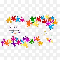 彩色拼图矢量-空若网 彩色拼图矢量-空若网