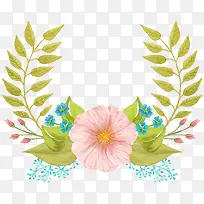 手绘花绿叶对称-空若网 手绘花绿叶对称-空若网