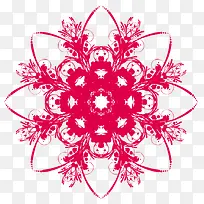 花纹对称红色花朵矢量-空若网 花纹对称红色花朵矢量-空若网