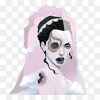 矢量鬼新娘万圣节素材-空若网 矢量鬼新娘万圣节素材-空若网