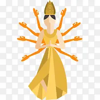 手绘千手观音-空若网 手绘千手观音-空若网