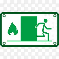 矢量绿色着火安全通道-空若网 矢量绿色着火安全通道-空若网