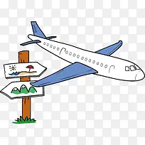 飞机指路牌旅游出行元素图标矢量-空若网 飞机指路牌旅游出行元素图标矢量-空若网