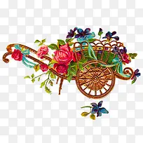 多彩简约花车装饰图案-空若网 多彩简约花车装饰图案-空若网