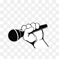 手绘手拿麦克风-空若网 手绘手拿麦克风-空若网