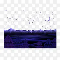 扁平化梦幻夜色矢量图-空若网 扁平化梦幻夜色矢量图-空若网