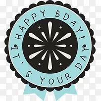 蓝色生日徽章-空若网 蓝色生日徽章-空若网