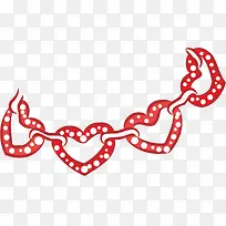 矢量图红色爱心项链-空若网 矢量图红色爱心项链-空若网