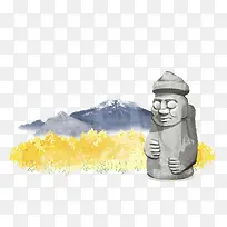 水彩山和人-空若网 水彩山和人-空若网