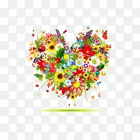 五彩缤纷鲜花爱心-空若网 五彩缤纷鲜花爱心-空若网