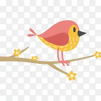 卡通小花树枝上的卡通小鸟-空若网 卡通小花树枝上的卡通小鸟-空若网