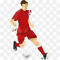 踢足球的男人插画-空若网 踢足球的男人插画-空若网