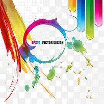 多彩条纹墨点背景图-空若网 多彩条纹墨点背景图-空若网