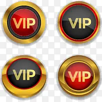 矢量按钮VIP金色镶边图标-空若网 矢量按钮VIP金色镶边图标-空若网