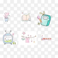 可爱电视机 书本 小火车-空若网 可爱电视机 书本 小火车-空若网