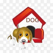 手绘卡通小狗房子-空若网 手绘卡通小狗房子-空若网