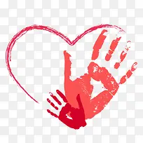 爱心红色手印-空若网 爱心红色手印-空若网
