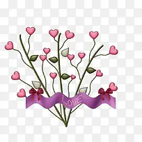 爱心花朵小树-空若网 爱心花朵小树-空若网