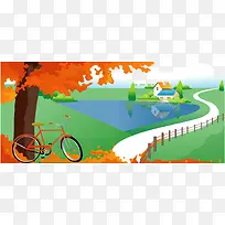 矢量春天风景-空若网 矢量春天风景-空若网